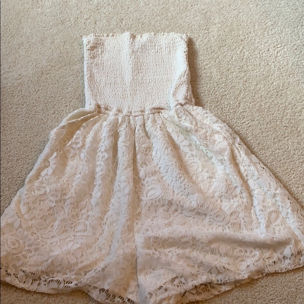 White Romper with lace bottoms!